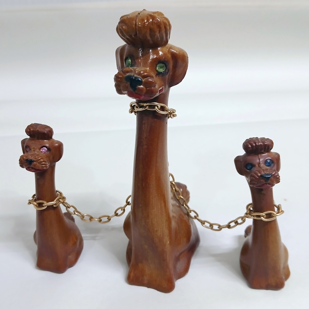 Brown Vintage Dog Figurine Set